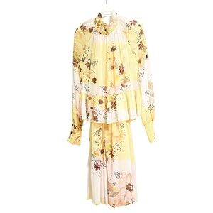 See By Chloè white and yellow flower sheer midi dress Size 34 (small)
